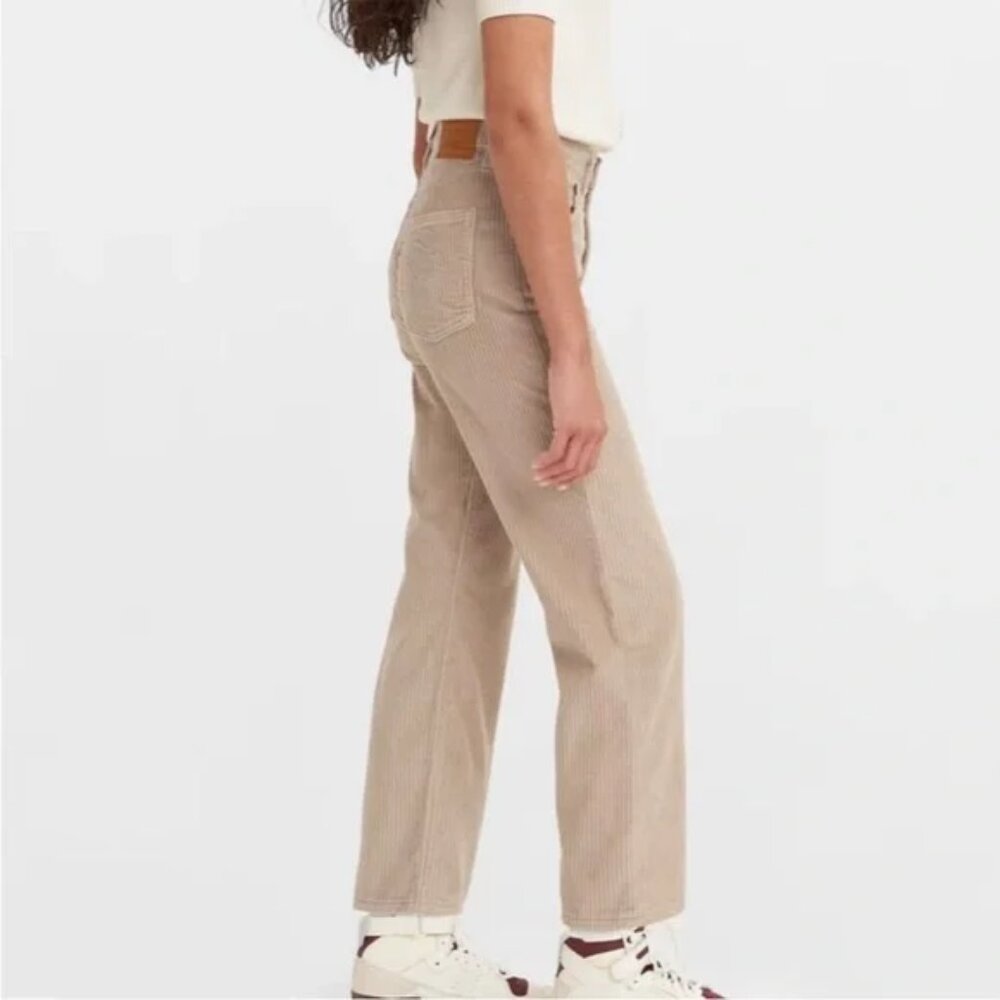 Levi’s Women's Corduroy Ribcage High Waist Straight Ankle Pant Size 25